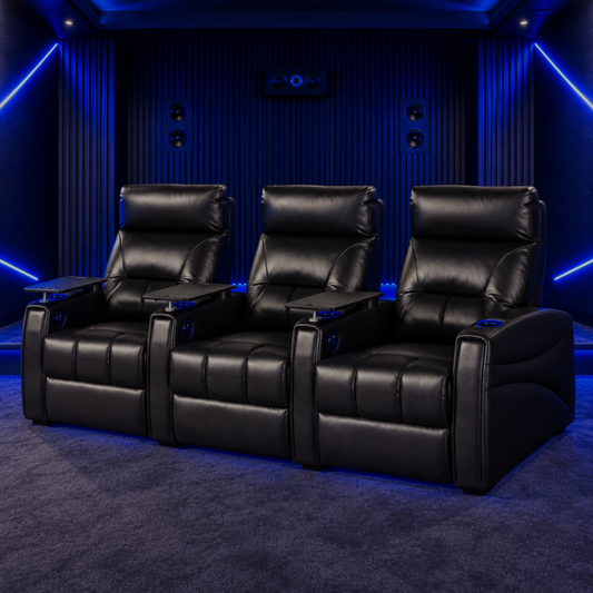 Carson The Premiere Three Seater Electric Recliner Home Theatre Seating | Cinema Chairs
