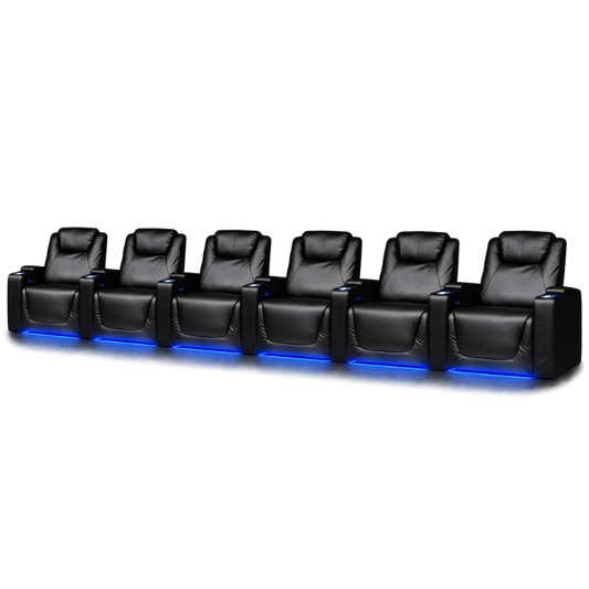Carson Gold Class Six Seater Electric Recliner Home Theatre Seating | Cinema Chairs