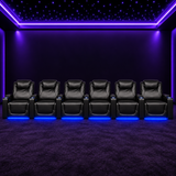 Carson Gold Class Six Seater Electric Recliner Home Theatre Seating | Cinema Chairs