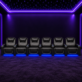 Carson Gold Class Six Seater Electric Recliner Home Theatre Seating | Cinema Chairs