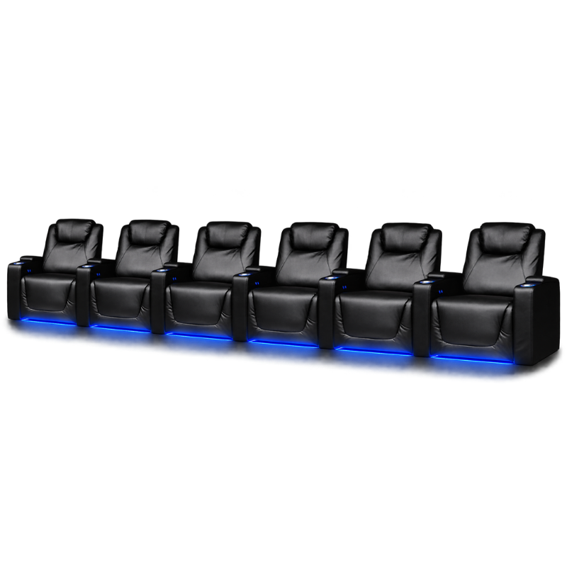 Carson Gold Class Six Seater Electric Recliner Home Theatre Seating | Cinema Chairs