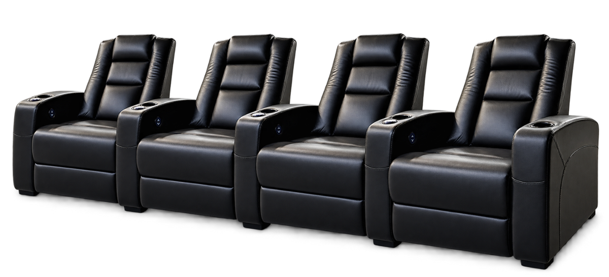 Carson The Director Four Electric Recliner Home Theatre Seating | Cinema Chairs