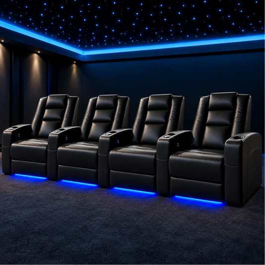 Carson The Director Four Electric Recliner Home Theatre Seating | Cinema Chairs