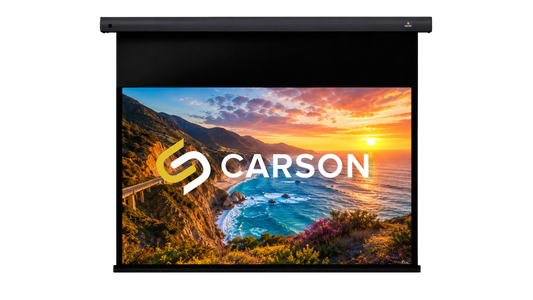 Carson Cellio Black and ALR Core II DNP Material 4K/8K 16:9 Home Theatre Powered Screen