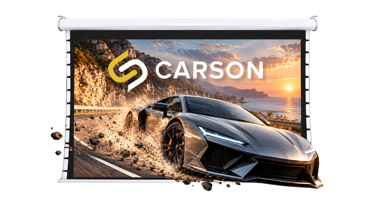 Carson Preference Carbon UHC Tab-Tensioned Powered Projector Screen | 16:9