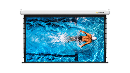 Carson Screens Preference Black 16:9 4K/8K ALR Tab-Tension Ultra Flat Powered Projector Screen