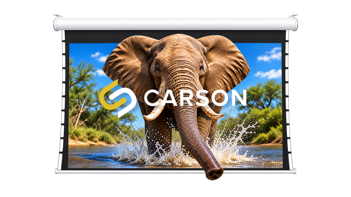 Carson Screens Preference Carbon 16:9 4K/8K UHC Tab-Tensioned Ultra-Flat Powered Projector Screen