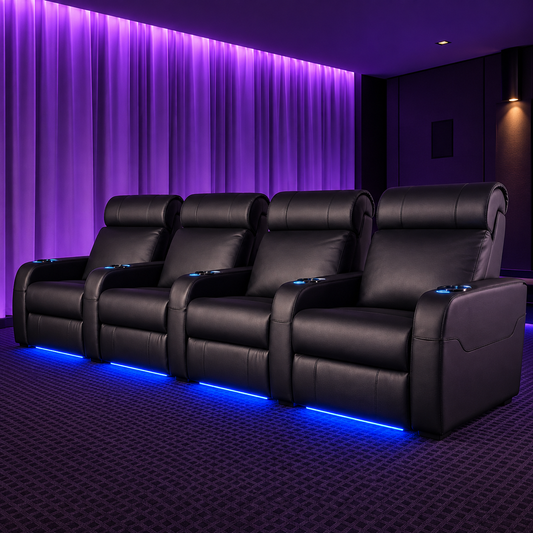 Carson The Producer Electric Four-Seater Recliner Home Theatre Seating | Cinema Chairs