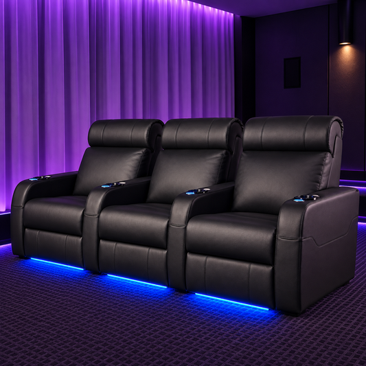 Carson The Producer Electric Three-Seater Recliner Home Theatre Seating | Cinema Chairs