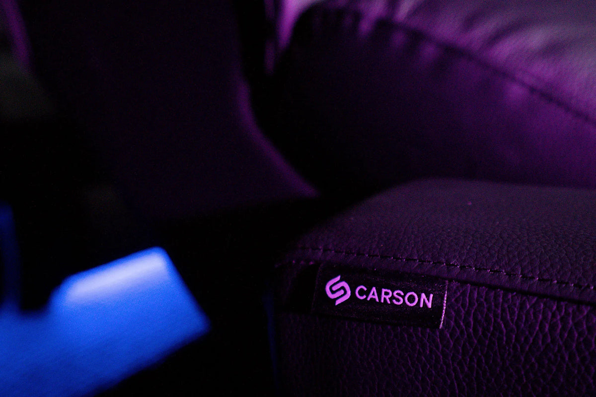 Close-up of Carson Black high-contrast screen material