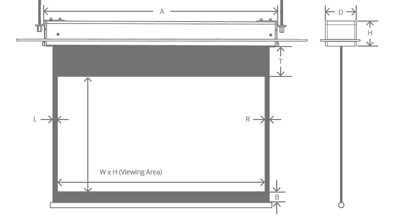 Carson Preference Tab-Tension 2.35:1 4K/8K In-ceiling Powered Home Theatre Screen view 3