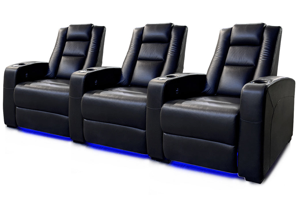 Carson The Director Three Electric Recliner Home Theatre Seating / Cinema Chairs