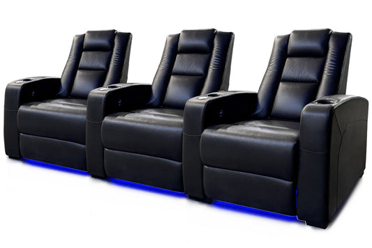 Carson The Director Three Electric Recliner Home Theatre Seating / Cinema Chairs