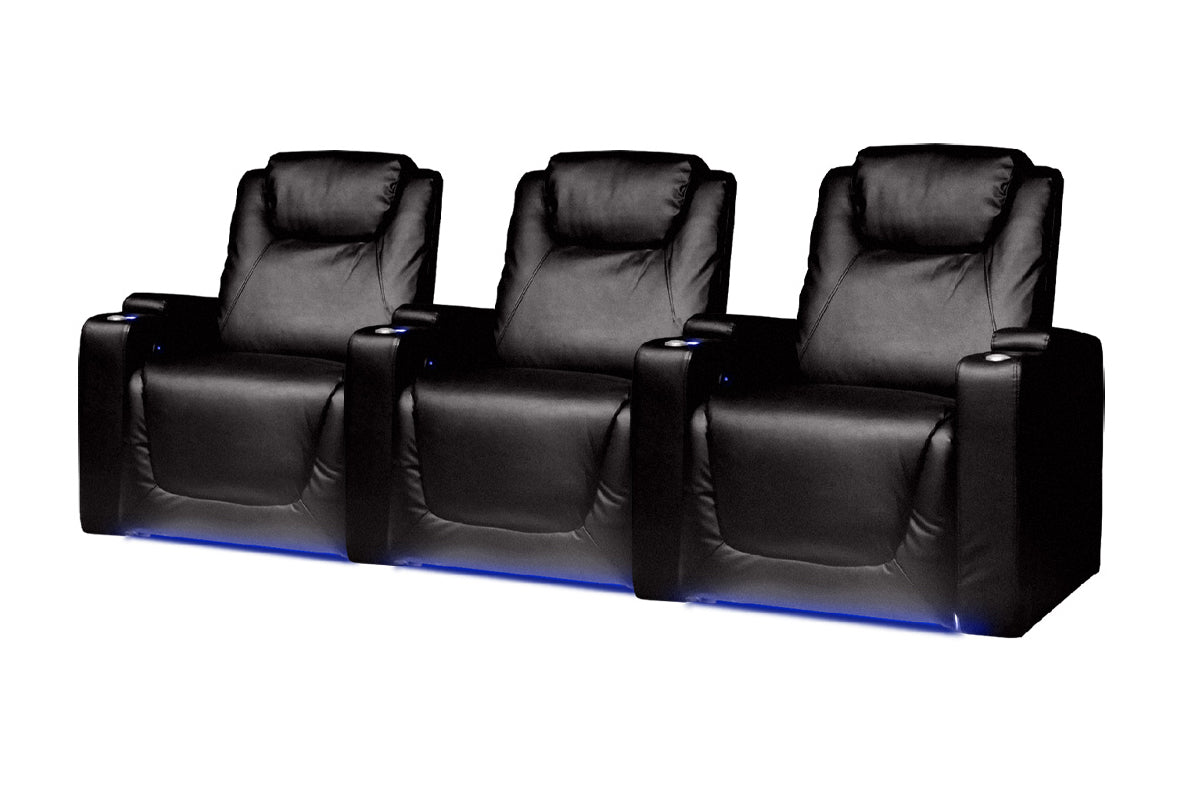 Carson Gold Class Three Seater Electric Recliner Home Theatre Seating / Cinema Chairs
