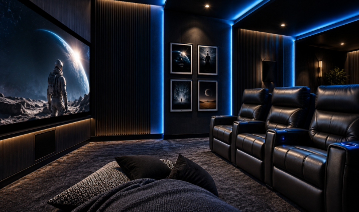 Carson The Premiere Class Four Seater Electric Recliner Home Theatre Seating | Cinema Chairs